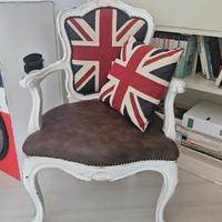 Poltroncina Vintage Restaurata Unione Jack Flag