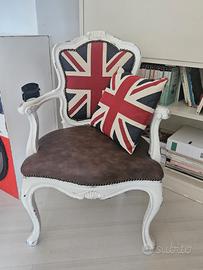 Poltroncina Vintage Restaurata Unione Jack Flag