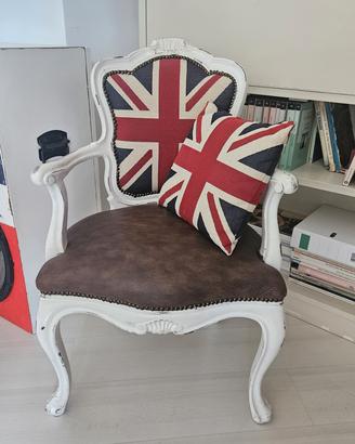Poltroncina Vintage Restaurata Unione Jack Flag