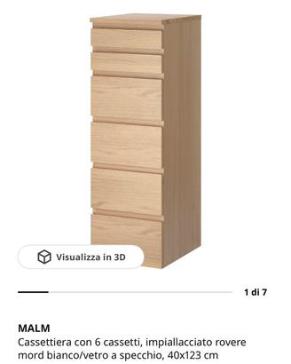 Cassettiera  tipo  settimino MALM Ilea