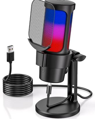 Microfono Gaming Streaming con USB per PC/MAC/PS4/