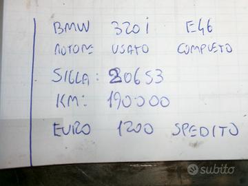 Motore bmw 2.0 benzina 6 cilindri tipo 206s3