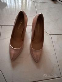 Decolletè rosa con tacco quadrato