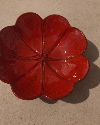 centro tavola quadrifoglio rosso