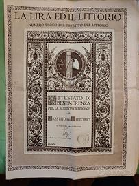 attestato di benemerenza prestito del littorio