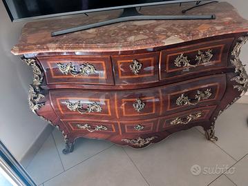 Antico set roccocò napoletano con marmo