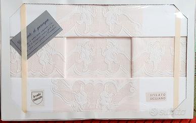 Lenzuola e federe matrimoniale ricamo a mano sfila