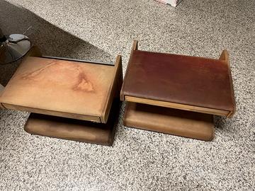 Comodini in pelle Poltrone Frau anni 70