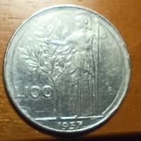 Moneta 100 lire del 1957 con due errori conio