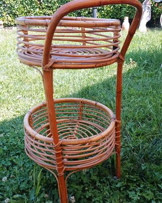 Carrello bar vintage in bamboo