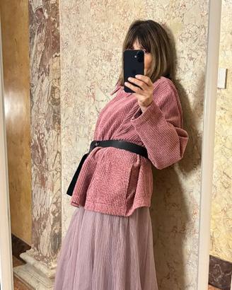 Giacca e gonna rosa/malva