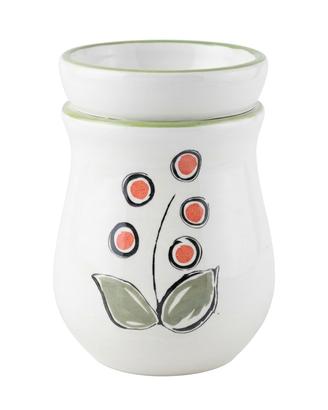 Iliana Bruciaessenze in Ceramica Bianca Fiori Ross