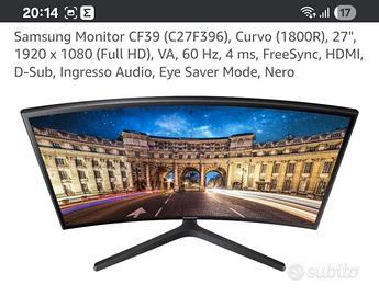 monitor gaming 27" curvo 