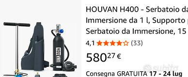 Nuova Bombola sub 1L + pompa aria