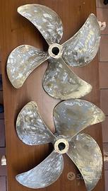 Coppia eliche 4 pale ottone