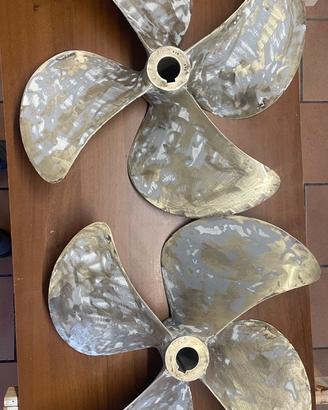 Coppia eliche 4 pale ottone