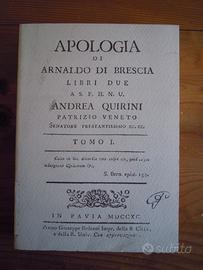 APOLOGIA di Arnaldo di Brescia - anastatica Tomo I