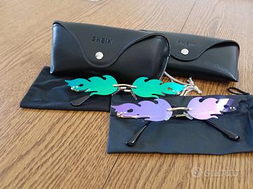 Occhiali da sole a fiamma Shein con lenti a specch