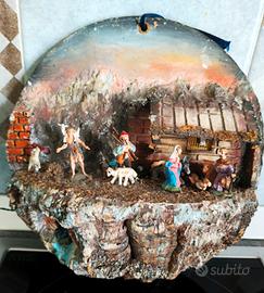 Presepe artigianale che si illumina