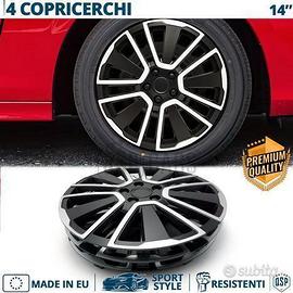 4 Copricerchi per LANCIA 14'' Pollici Silver e Ner