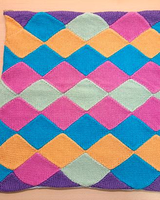 Federa per cuscino divano a rombi colorati