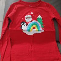 maglia manica lunga natalizia tg 122/128 h&m