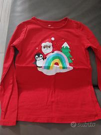 maglia manica lunga natalizia tg 122/128 h&m