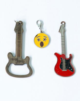Portachiavi Chitarra Elettrica e Emoji - Gadget
