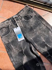 Jeans Cianotic nuovi con strass, grigio sfumato