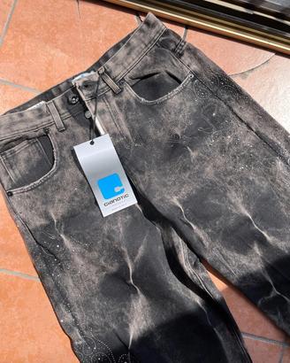 Jeans Cianotic nuovi con strass, grigio sfumato