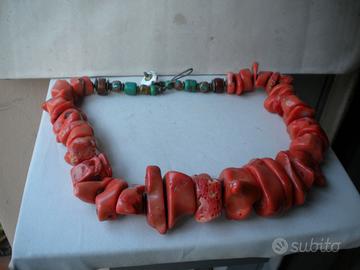 Collana corallo bambù vintage cm.58 390 grammi
