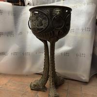 Braciere Porta-vaso Antico in Ottone - Stile Oland