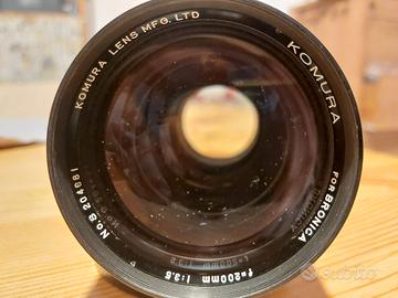 Obiettivo Komura per Zenza Bronica S2a 200mm 3.5