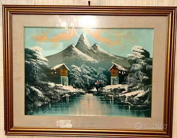 Quadro con Montagne Neve Ghiaccio VINTAGE