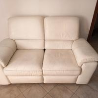 Divano pelle bianco panna 