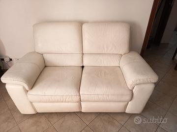 Divano pelle bianco panna 