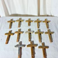 14 antiche croci via Crucis in legno dorato