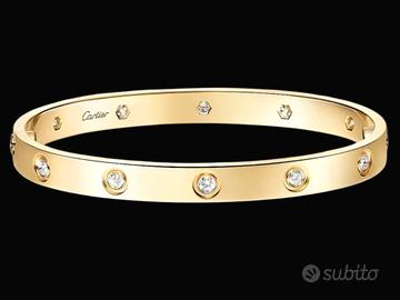 Bracciale Cartier oro giallo 10 diamanti 2019 full