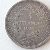 Moneta Argento 5 Franchi 1848 (D) – Rara