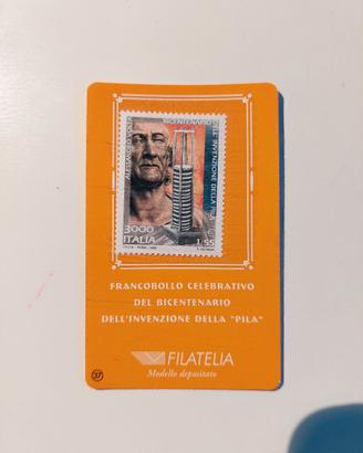 Tessera Filatelica e francobollo invenzione pila