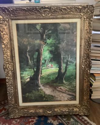 Quadro paesaggistico cornice oro