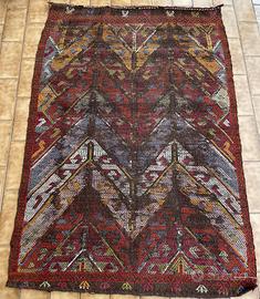 Tappeto orientale Sumak, vecchio, fatto a mano.