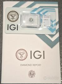 0.90 F VS1 2EX N Diamante NATURALE Certificato IGI
