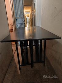 Tavolo/consolle in legno e giunco nero