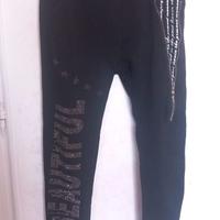 Pantaloni donna con strass e scritta Taglia M