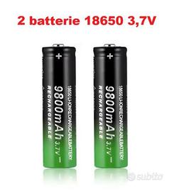 2 batterie 18650 da 3,7V Li-Ion