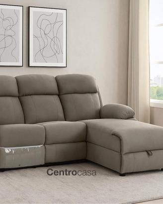 DIVANO 3 POSTI RECLINER CHAISE LONGUE CONTENITORE