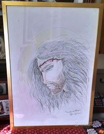 Novella Parigini volto di Cristo a colori cm.74x54