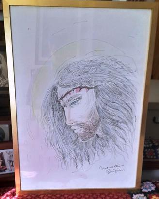 Novella Parigini volto di Cristo a colori cm.74x54