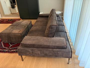 Divano cuoio nabuk vintage 